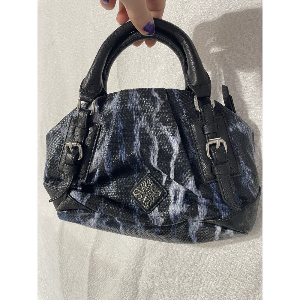 SIMPLY VERA WANG Faux Snakeskin Hobo Blue & Black purse Small